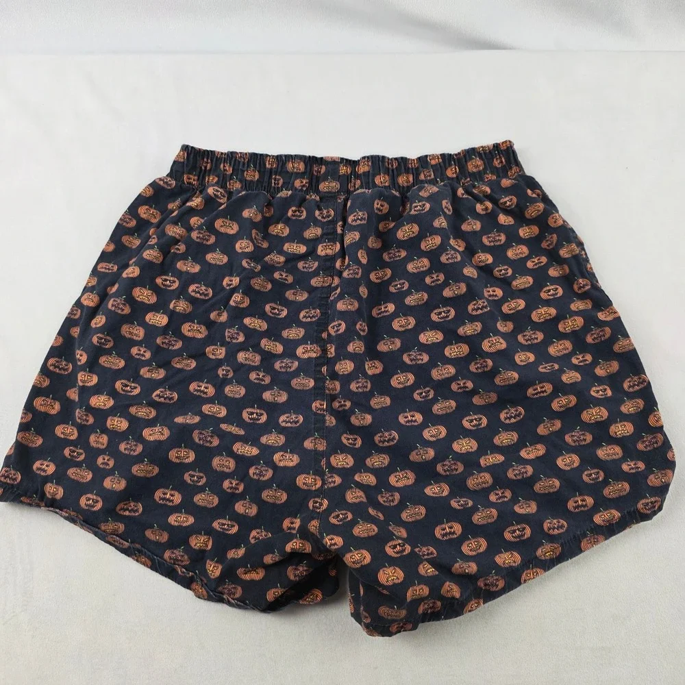 J. Crew Mercantile all over pumpkin face boxer shorts size small fall Halloween